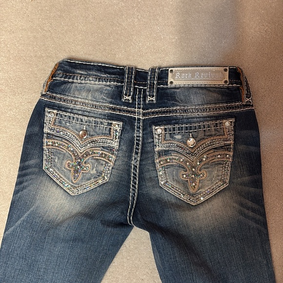 Rock, revival, distressed, mid rise, ankle, skinny jeans - Picture 7 of 8